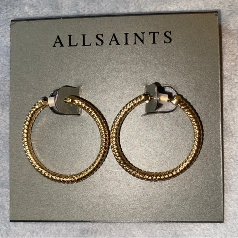 BNWT All Saints Gold Rope Chain Hoop Earrings